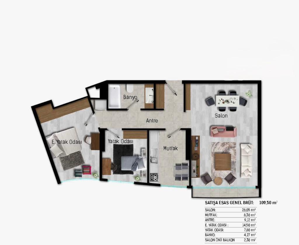 شقة حديثة بغرفتي نوم للبيع في أومرانية – مناسبة للجنسية