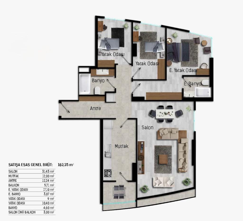 شقة حديثة بثلاث غرف نوم للبيع في أومرانية – مناسبة للجنسية