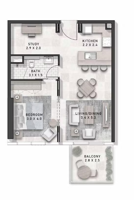 Ready to Move | Unfurnished | Exclusive 1 Bedroom Apartment