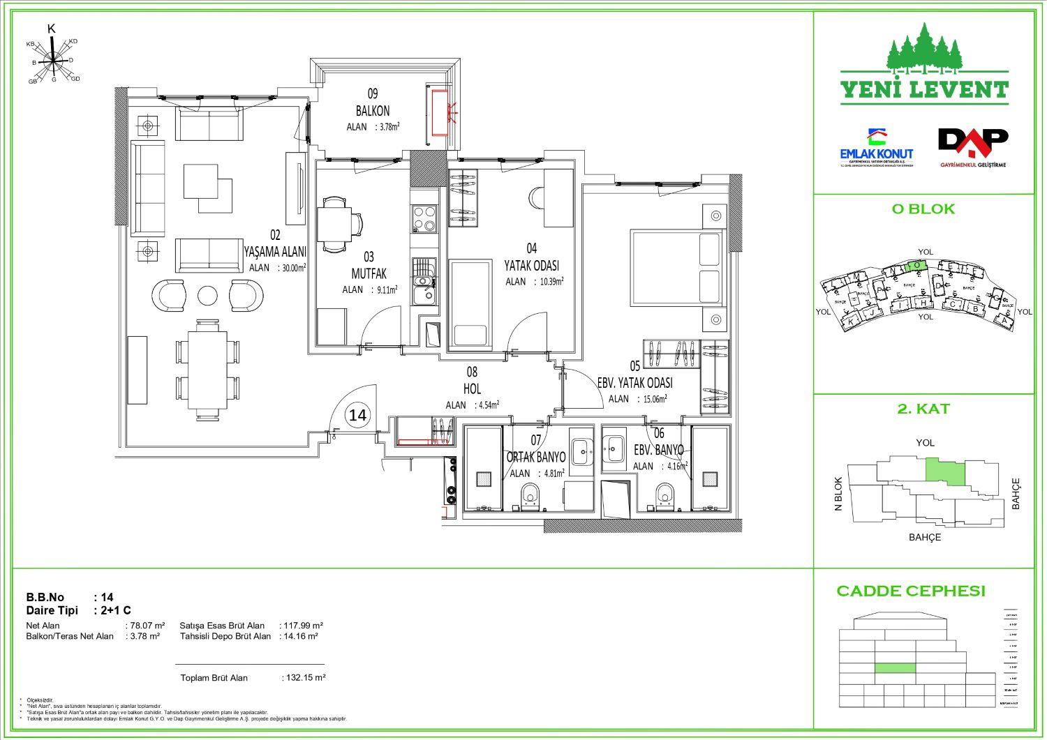 2+1 Apartment Near Metro in DAP Yeni Levent Project - Suitable for Citizenship