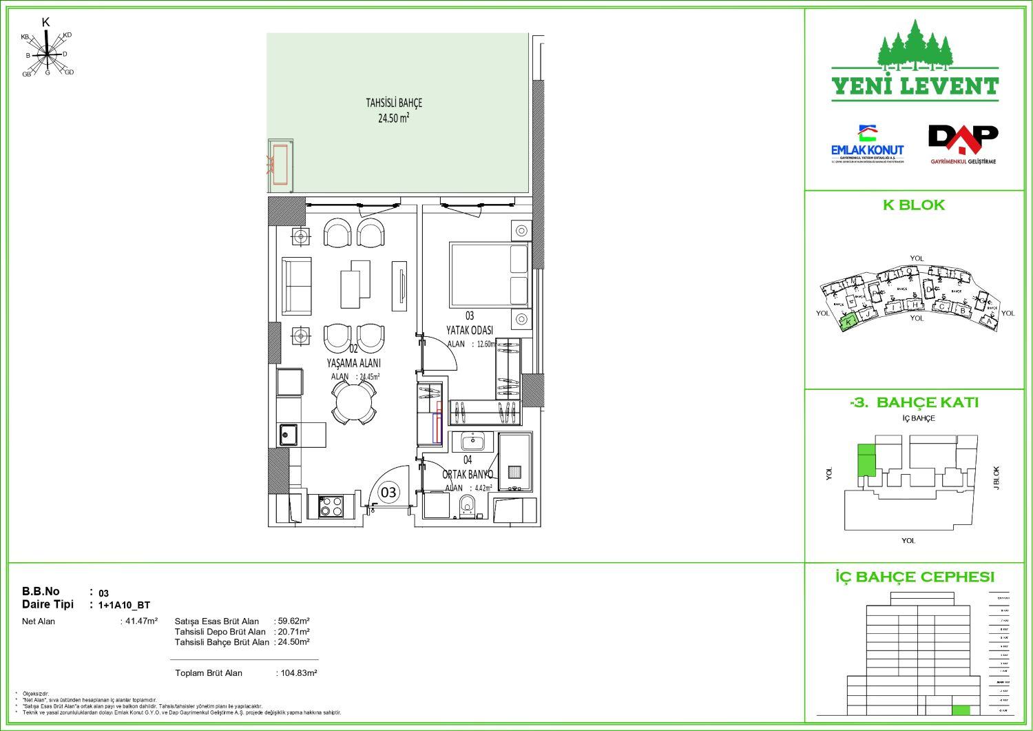 1+1 Apartment Near Metro in DAP Yeni Levent Project - Suitable for Citizenship