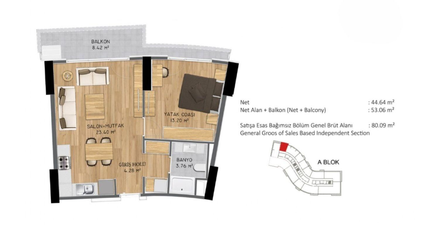 Luxury 2x 1+1 Apartment for Sale in Demir Life Project, Büyükçekmece - Suitable for Citizenship