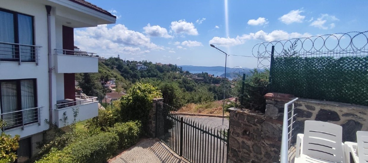 Luxury 3+1 Garden Duplex with Sea View for Rent in Sarıyer