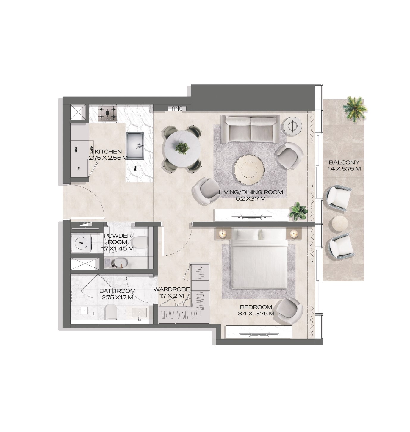 DWTN Residences - 1 Bedroom Apartment