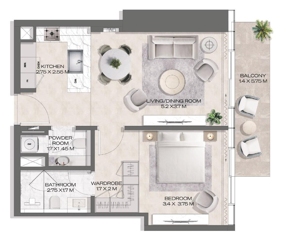 DWTN Residences - 1 Bedroom Apartment