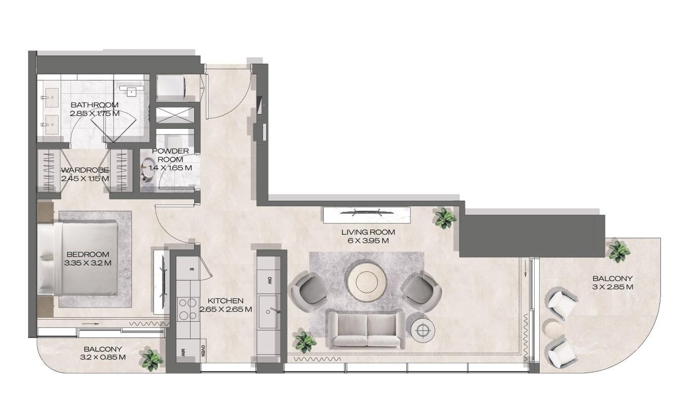 DWTN Residences - 1 Bedroom Apartment