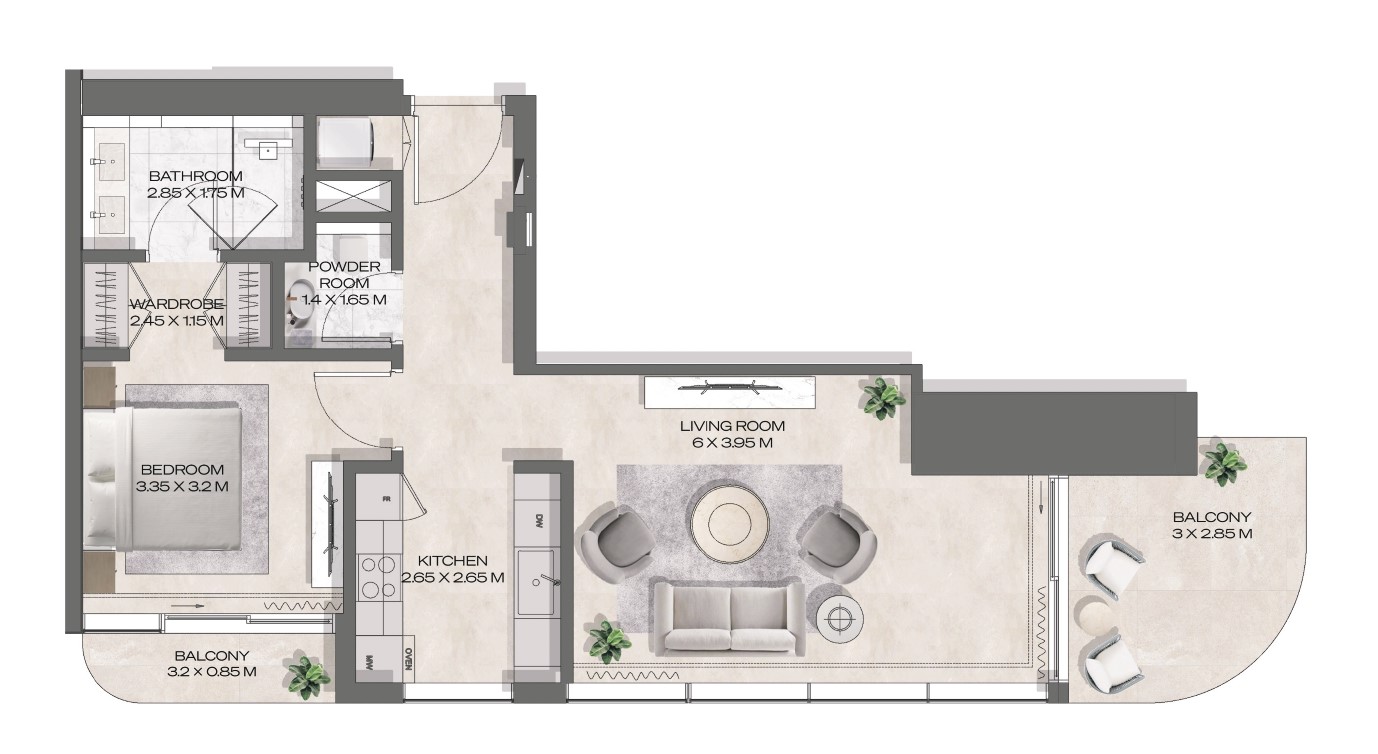 DWTN Residences - 1 Bedroom Apartment
