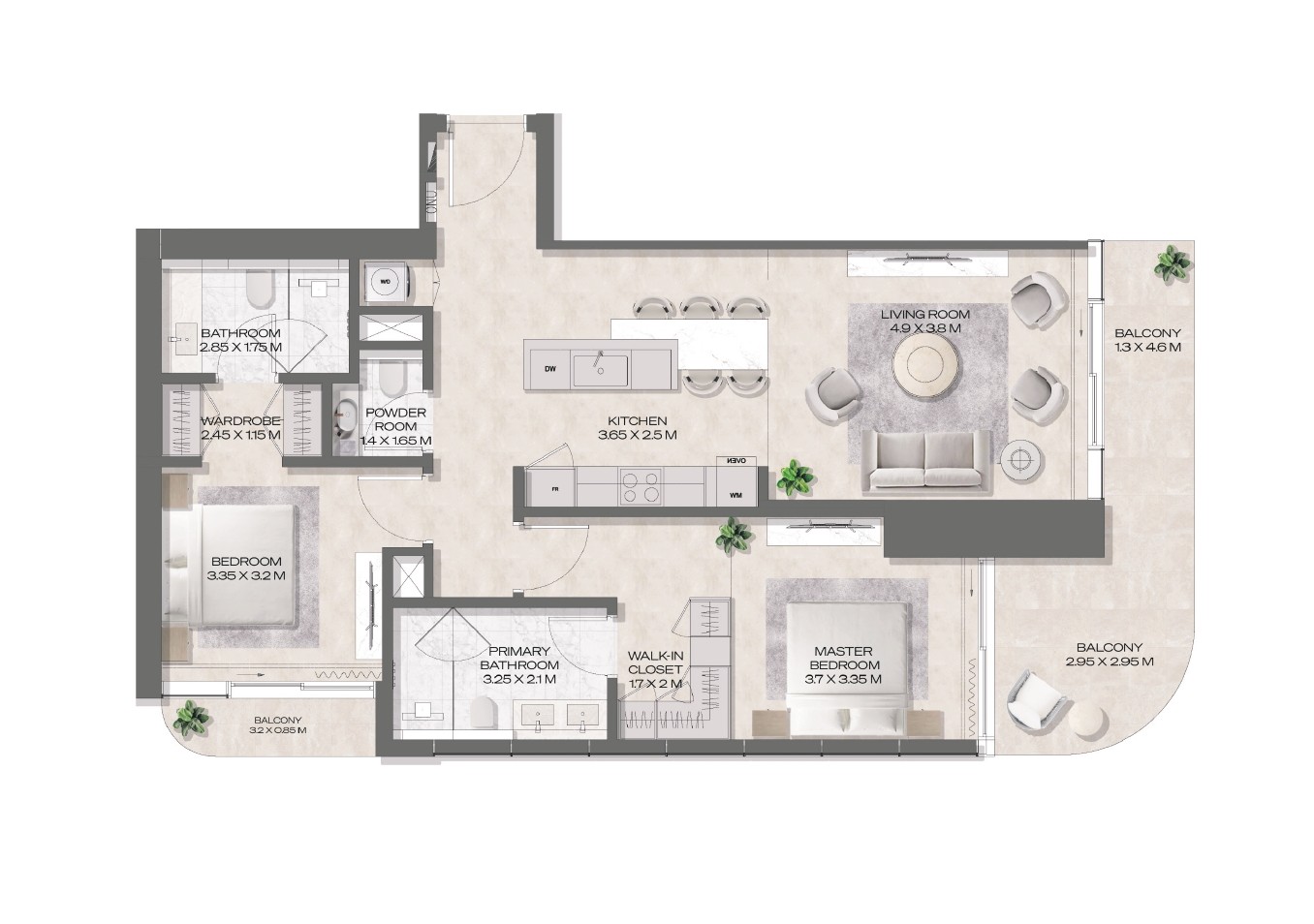 DWTN Residences - 2 Bedroom Apartment