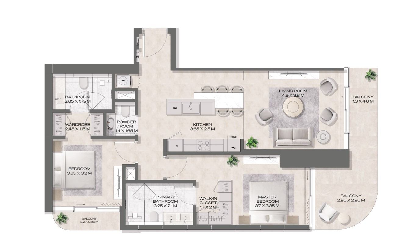 DWTN Residences - 2 Bedroom Apartment
