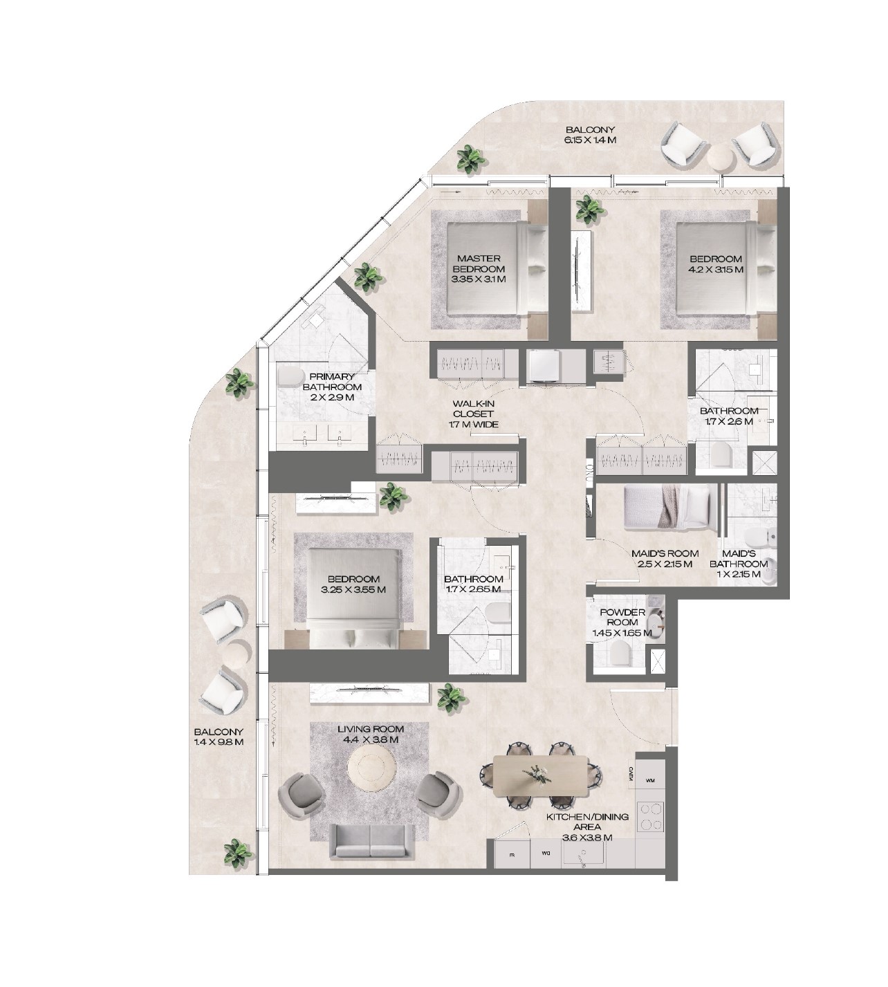 DWTN Residences - 3 Bedroom Apartment