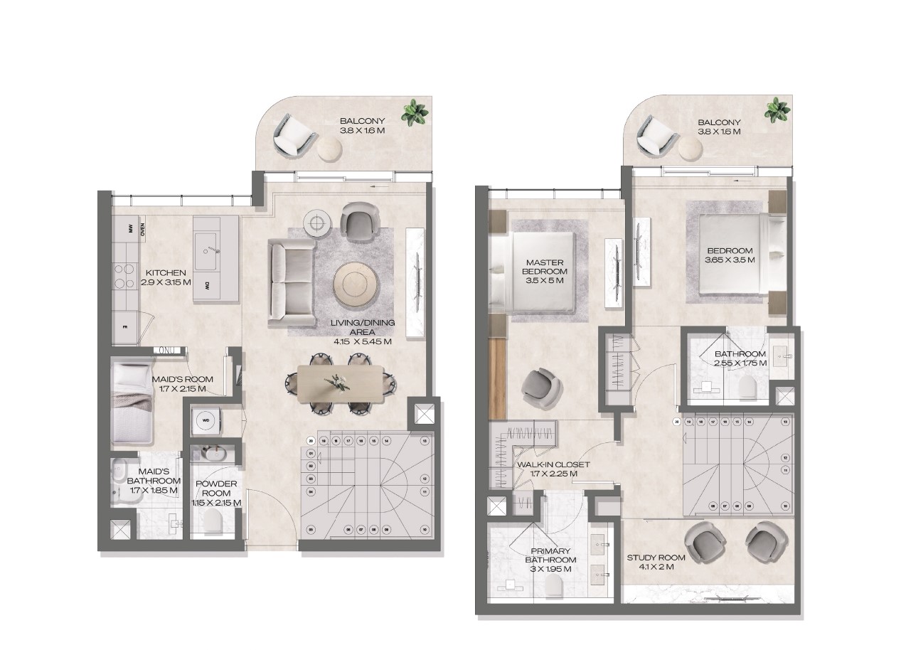 DWTN Residences - 2 Bedroom Duplex Apartment