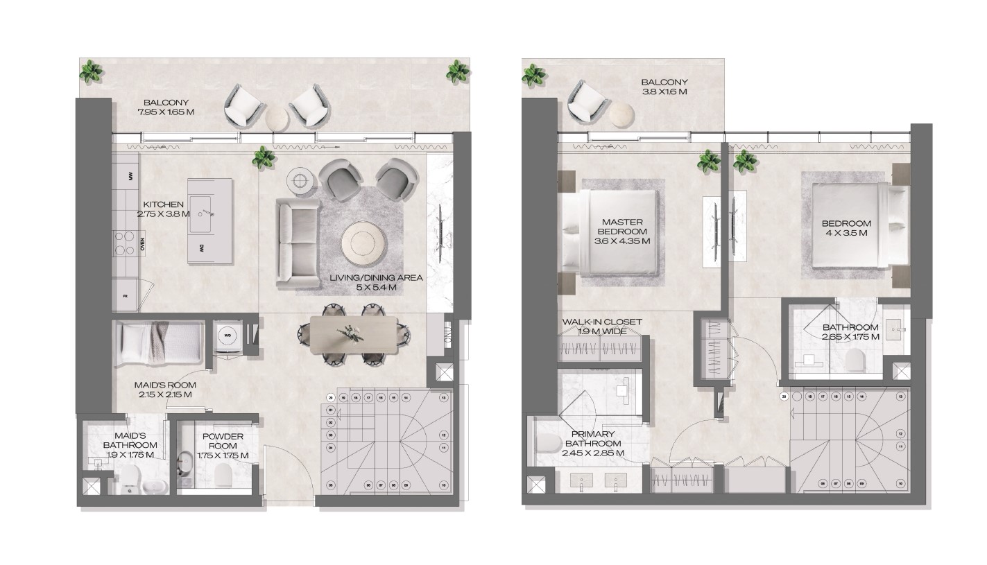 DWTN Residences - 2 Bedroom Duplex Apartment