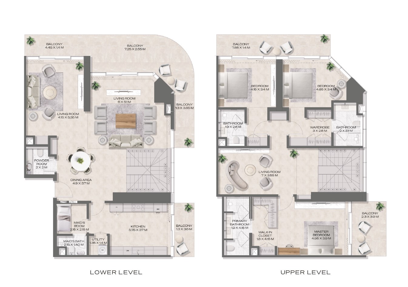DWTN Residences - 3 Bedroom Duplex Apartment