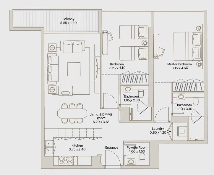 Eleve by Deyaar - 2 Bedroom Apartment