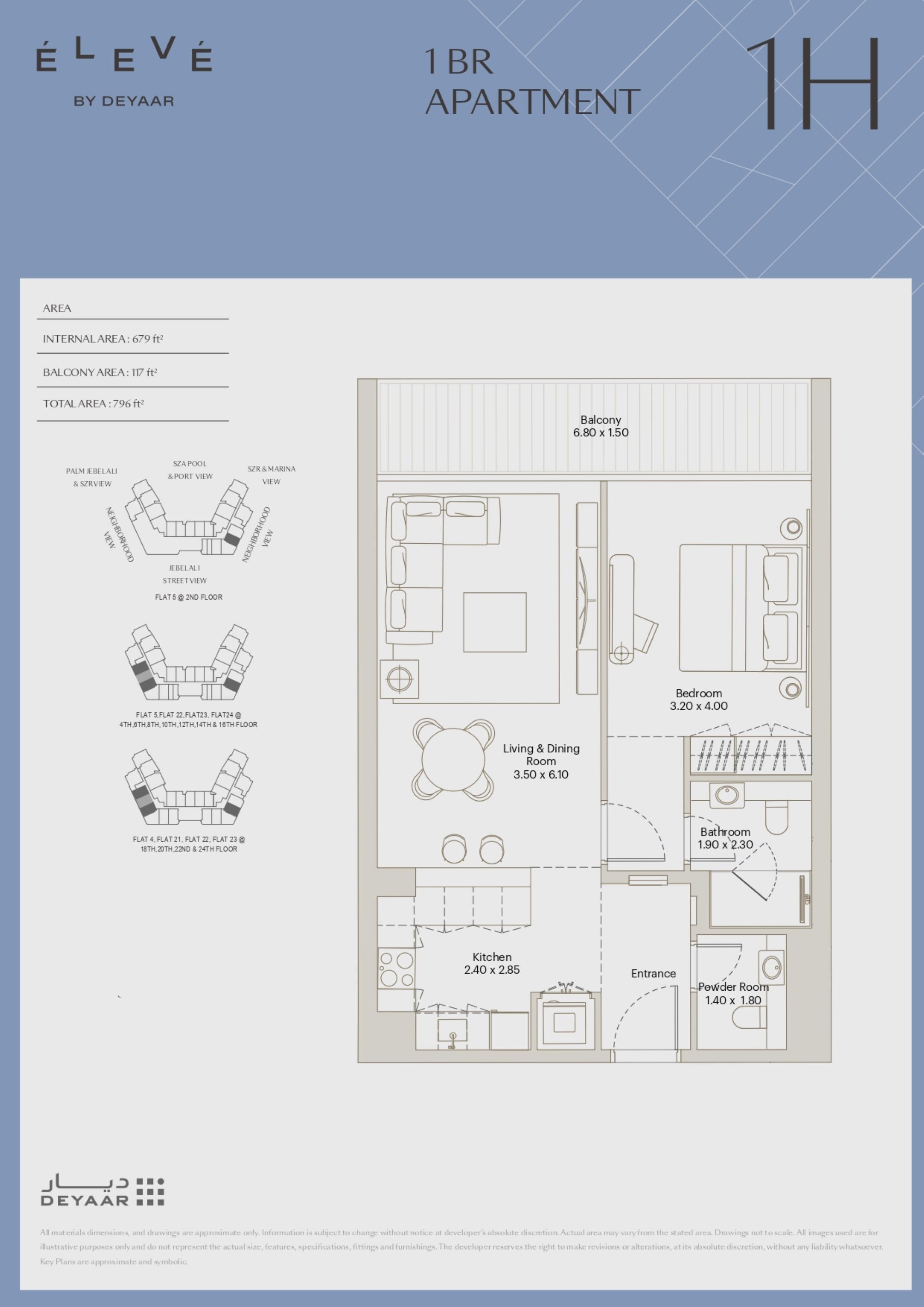 Eleve by Deyaar - 1 Bedroom Apartment