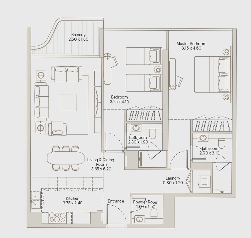 Eleve by Deyaar - 2 Bedroom Apartment