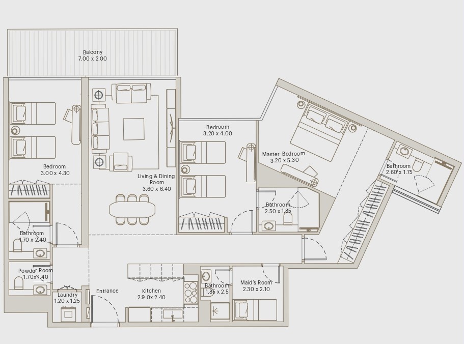 Eleve by Deyaar - 3 Bedroom Apartment