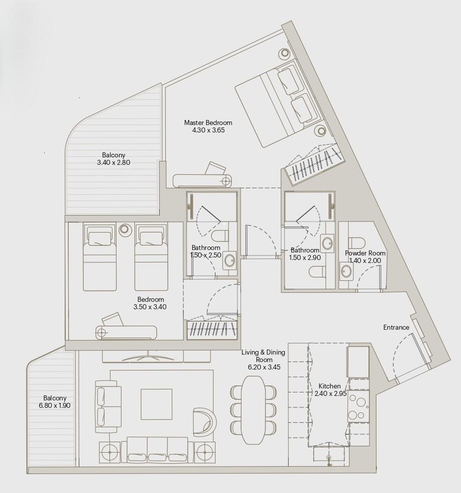 Eleve by Deyaar - 2 Bedroom Apartment - Luxury Apartments Near Metro in Downtown Jebel Ali