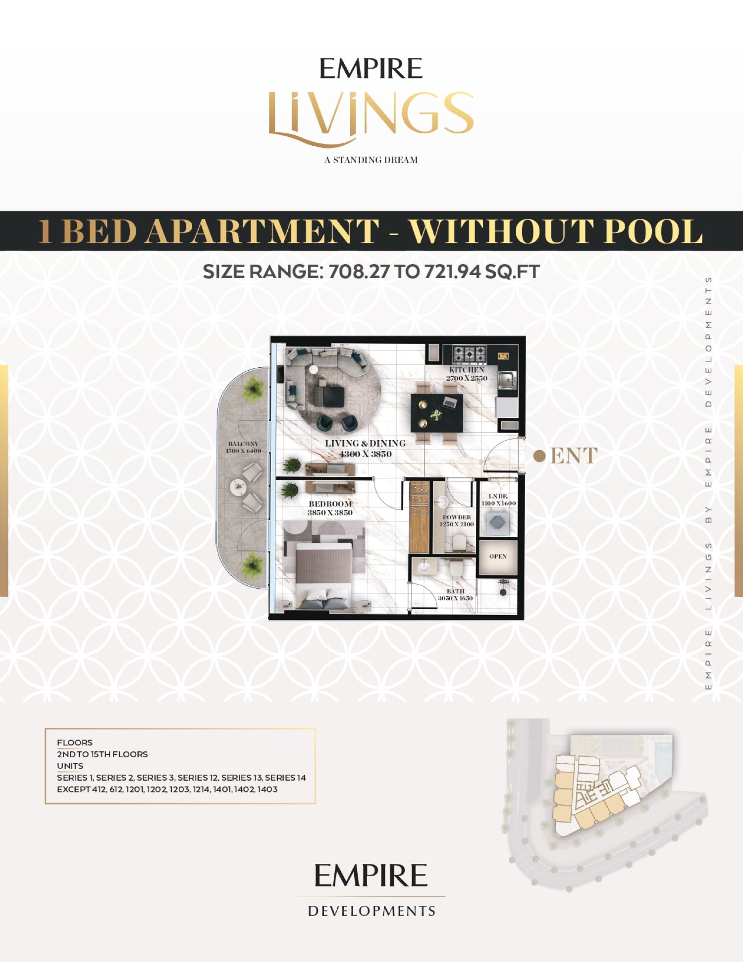 Empire Livings - 1 Bedroom Apartment