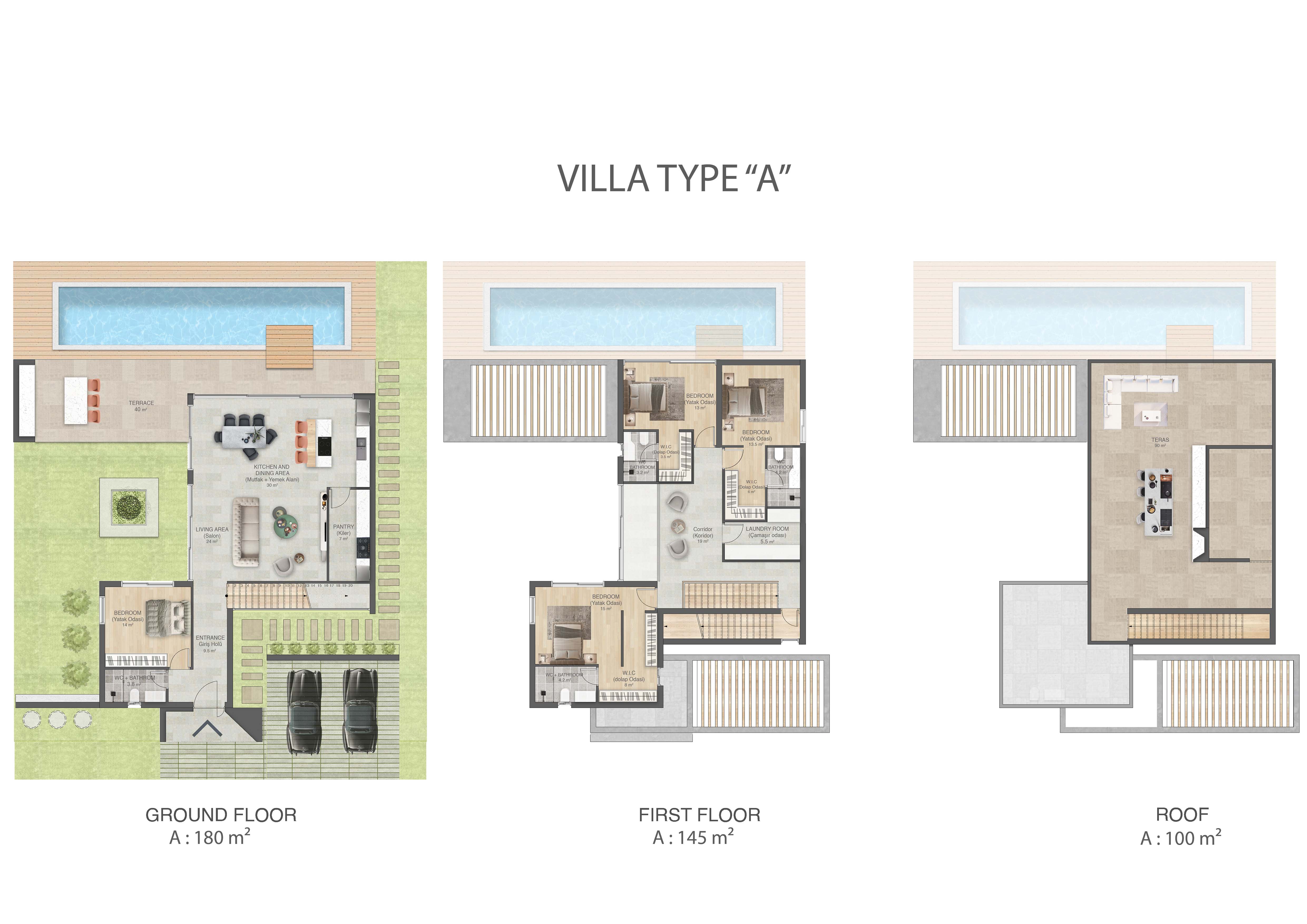 ویلا نوع A با ۴ اتاق خواب و ۱ اتاق نشیمن | پروژه اکوا