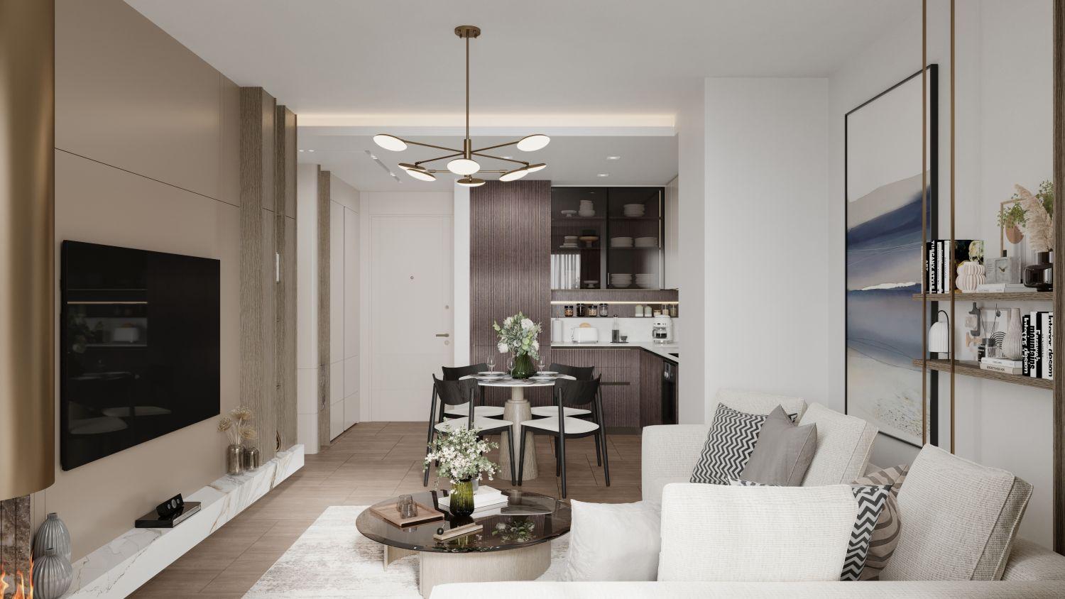 آپارتمان لوکس یک‌خوابه در اتیلر با کانسپت معماری افقی -  مناسب برای دریافت تابعیت