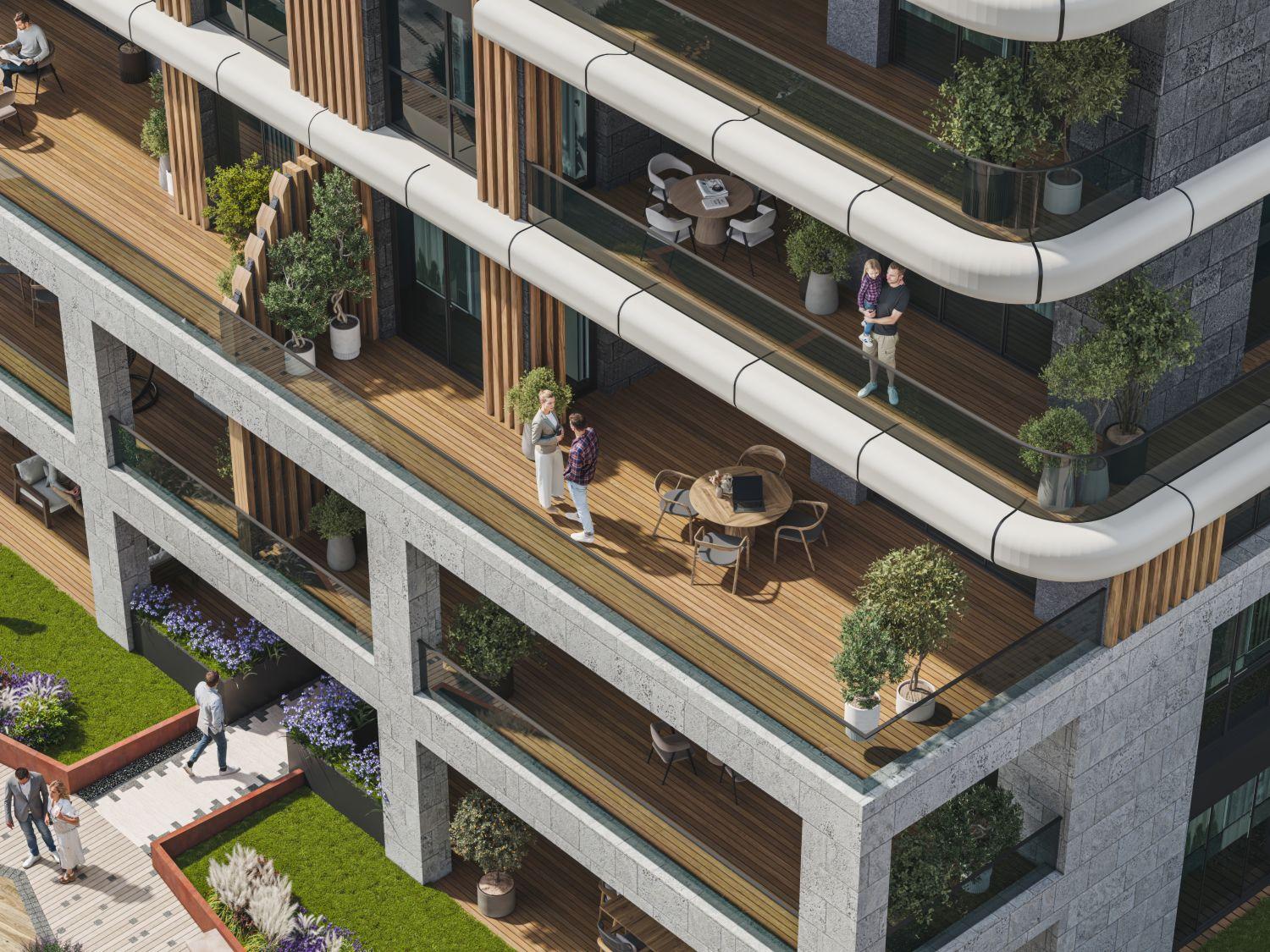 آپارتمان لوکس یک‌خوابه در اتیلر با کانسپت معماری افقی -  مناسب برای دریافت تابعیت