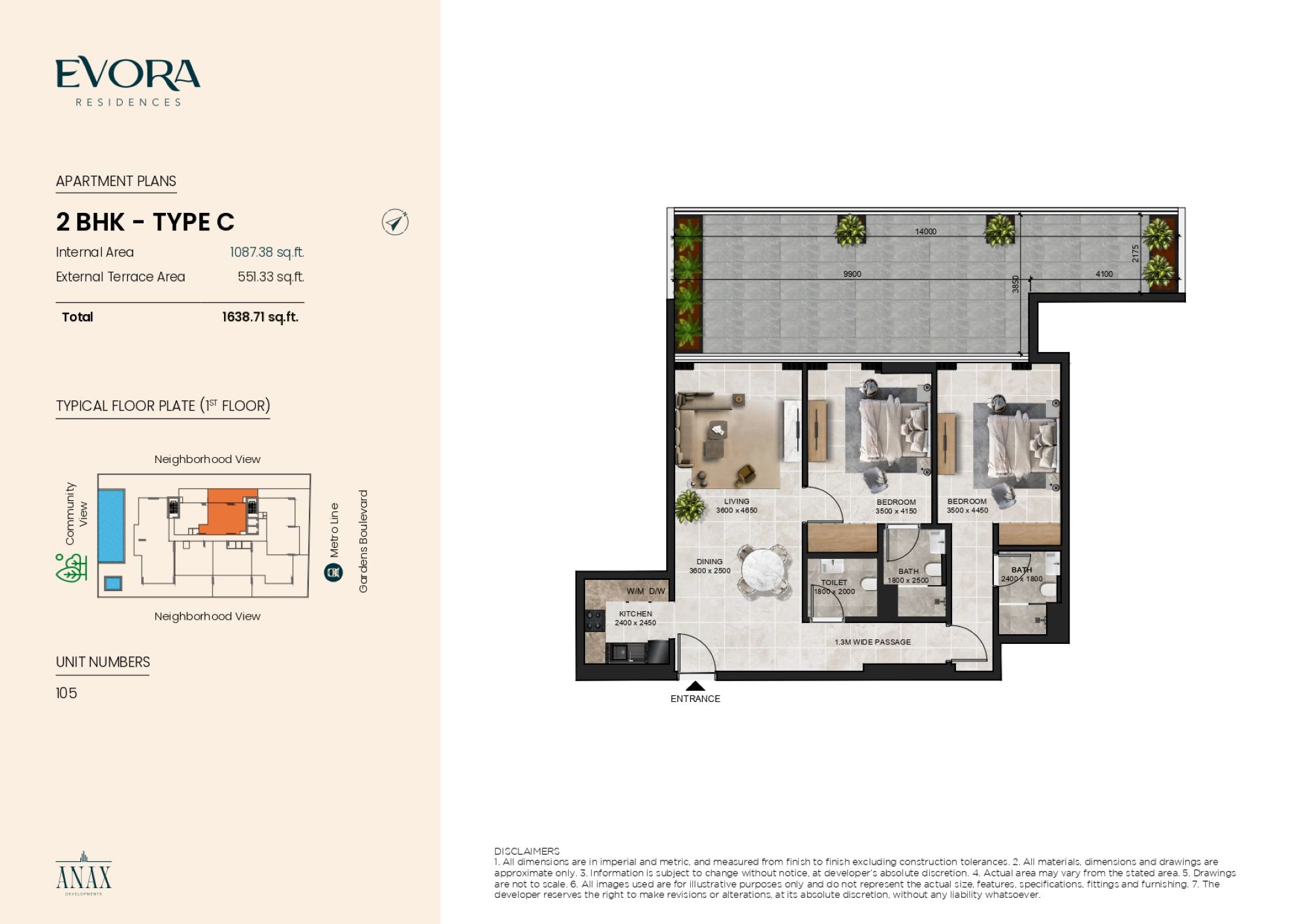 Evora Residences - 2 Bedroom Apartment