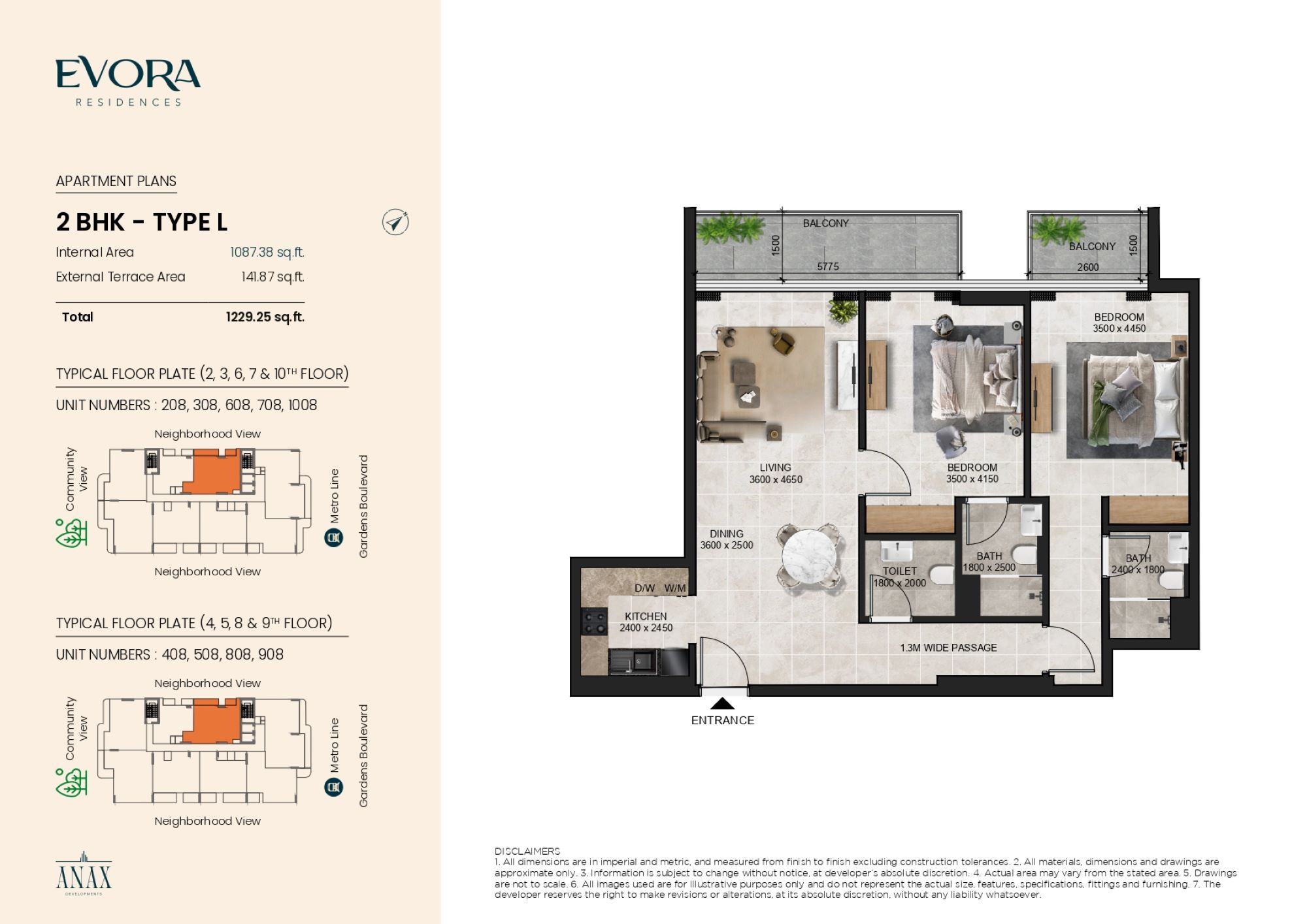 Evora Residences - 2 Bedroom Apartment