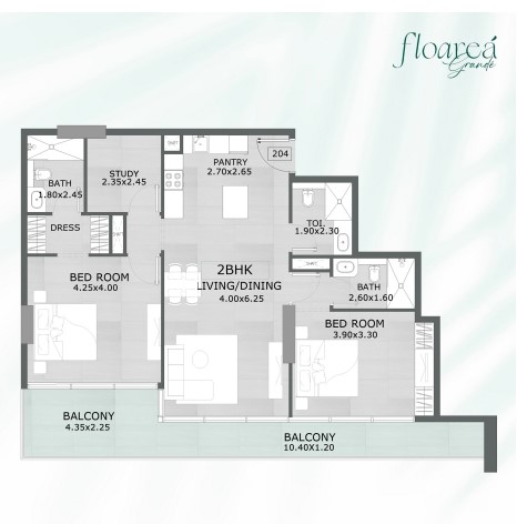 Floarea Grande - 2 Bedroom Apartment + Study Room