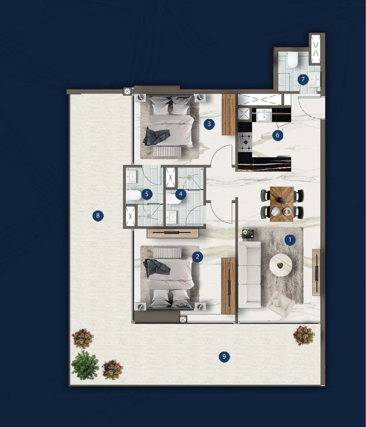 Franck Muller Yachting by London Gate - 2 Bedroom Apartment