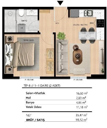 One Bedroom Flat in Golden Palace Project | Beyoglu, Haliç