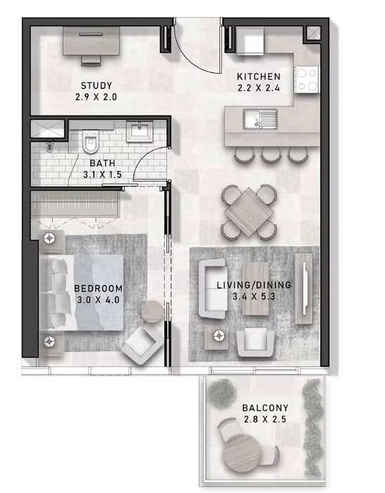Ready to Move | Unfurnished  | 1 Bedroom Apartment