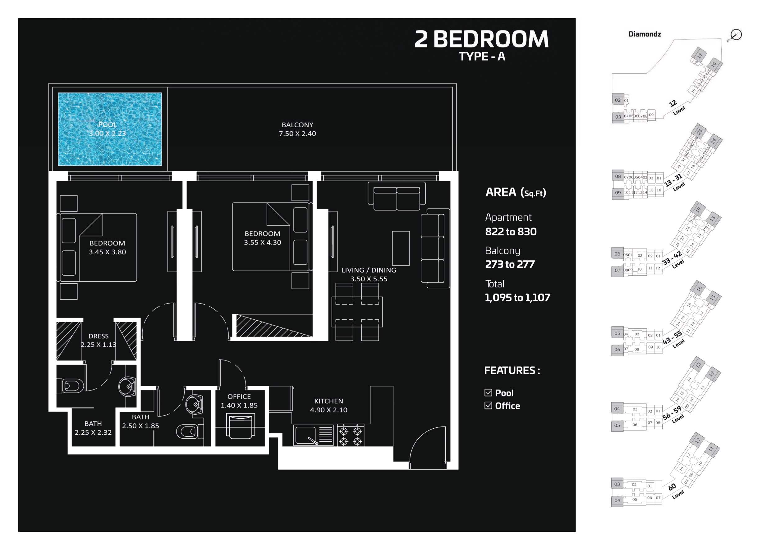 DIAMONDZ -2 Bedroom Apartment With Pool