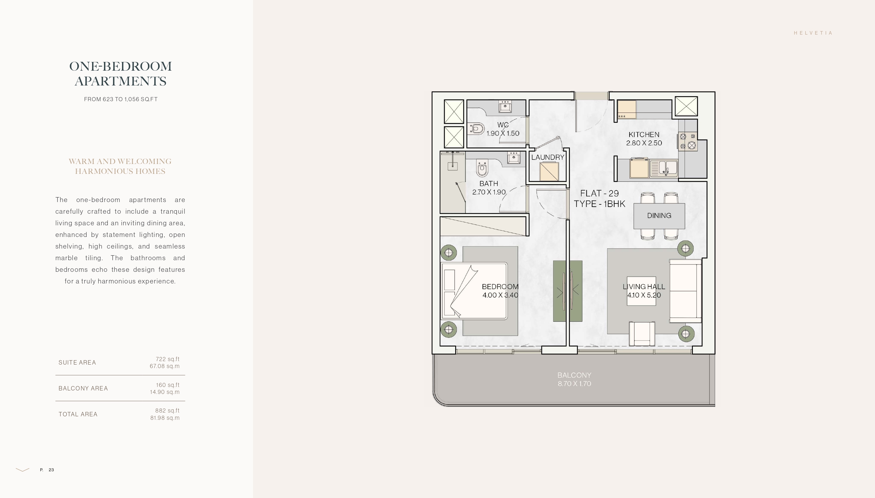 Helvetia Residences -1 Bedroom Apartment