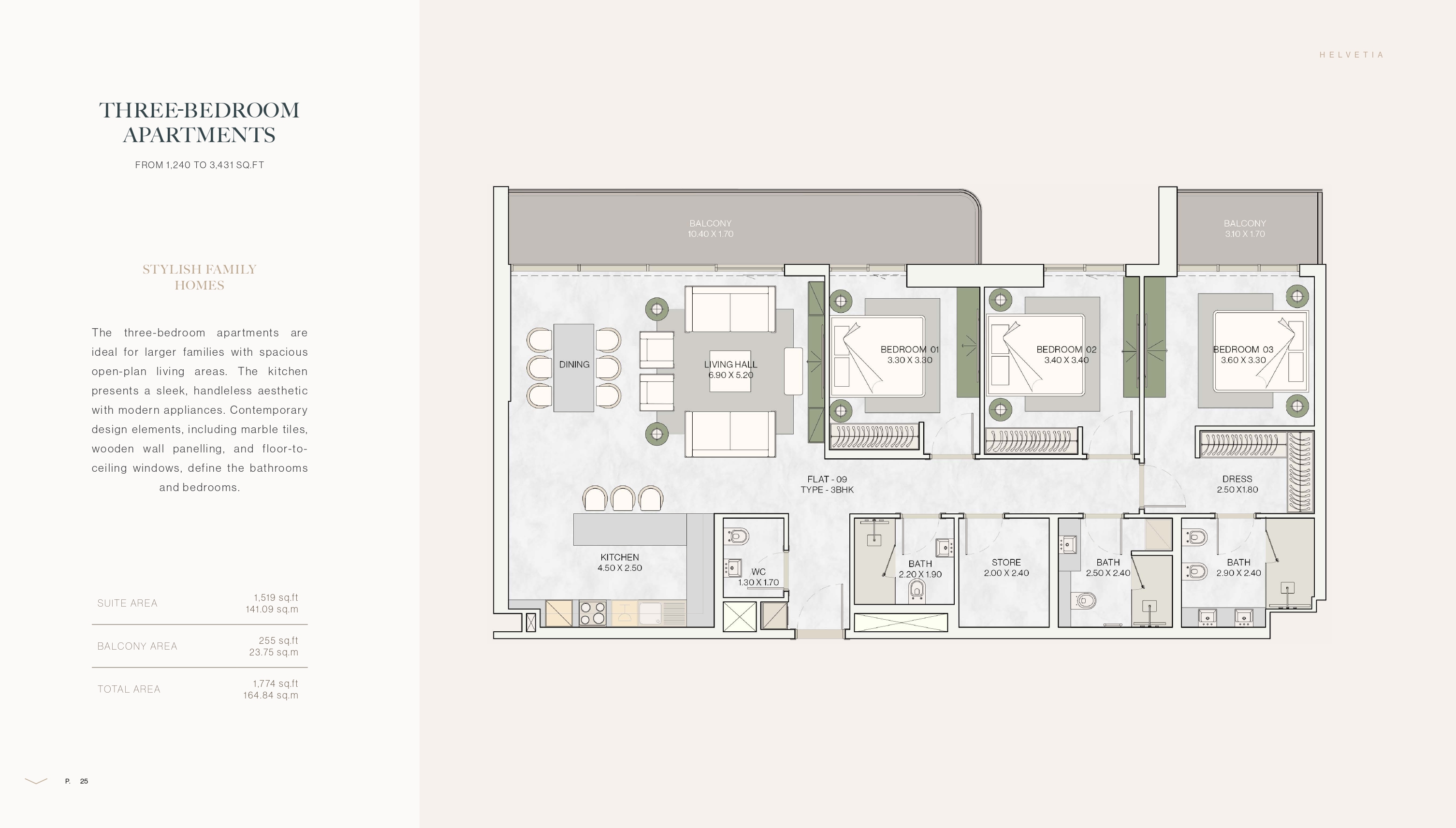 Helvetia Residences - 3 Bedroom Apartment