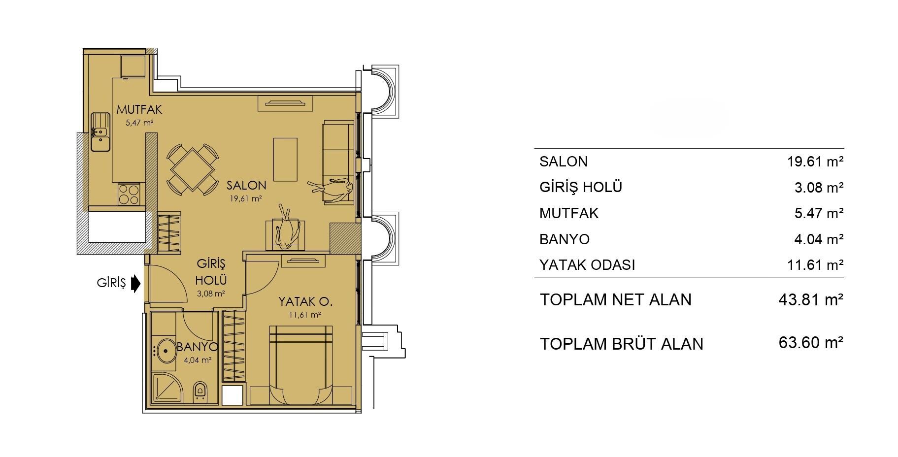 ريزيدنس فاخر بغرفة نوم واحدة جاهز للسكن في بهتشه شهير