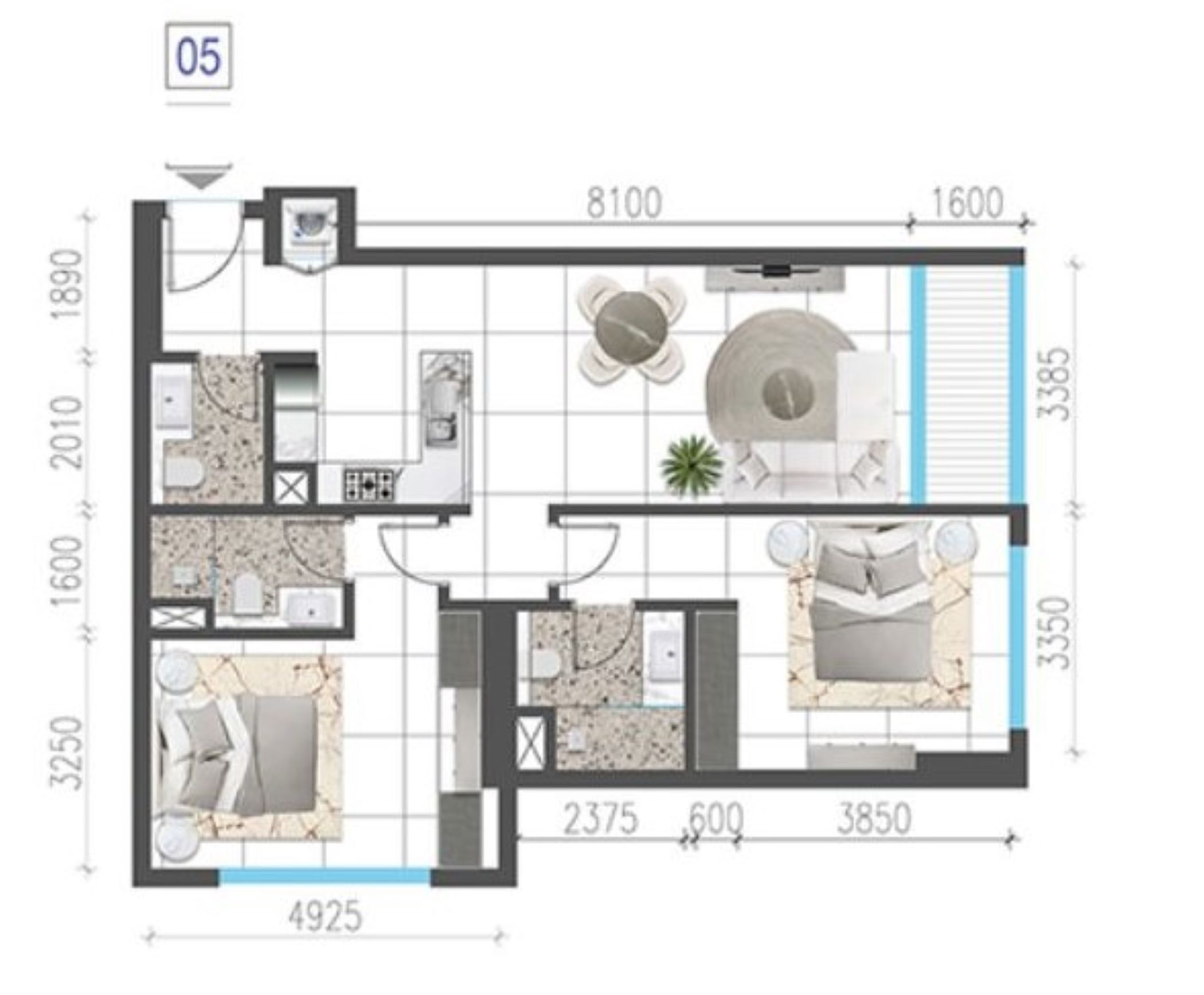 Jade Tower - 2 Bedroom Apartment