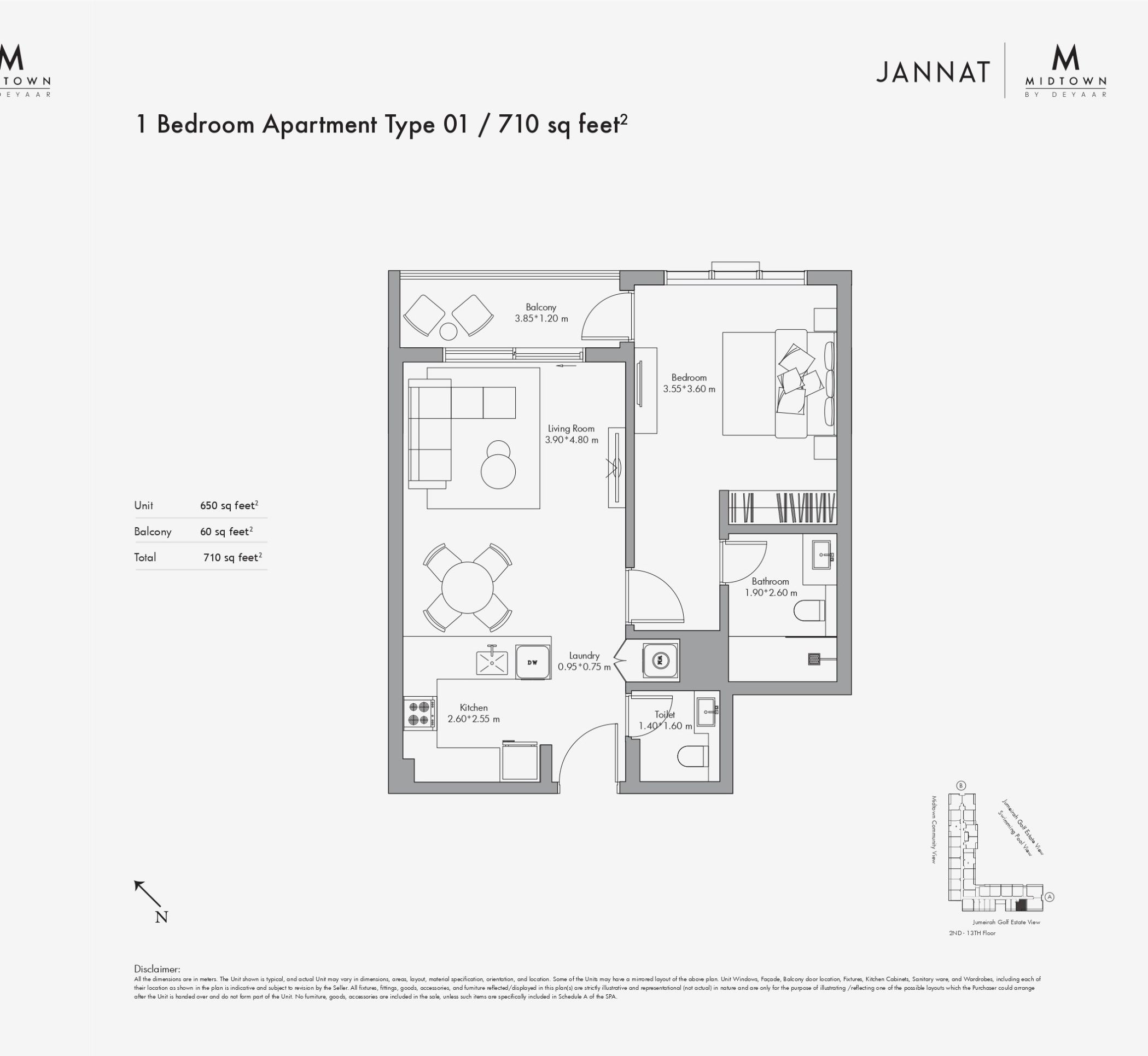 Jannat-1 Bedroom Apartment