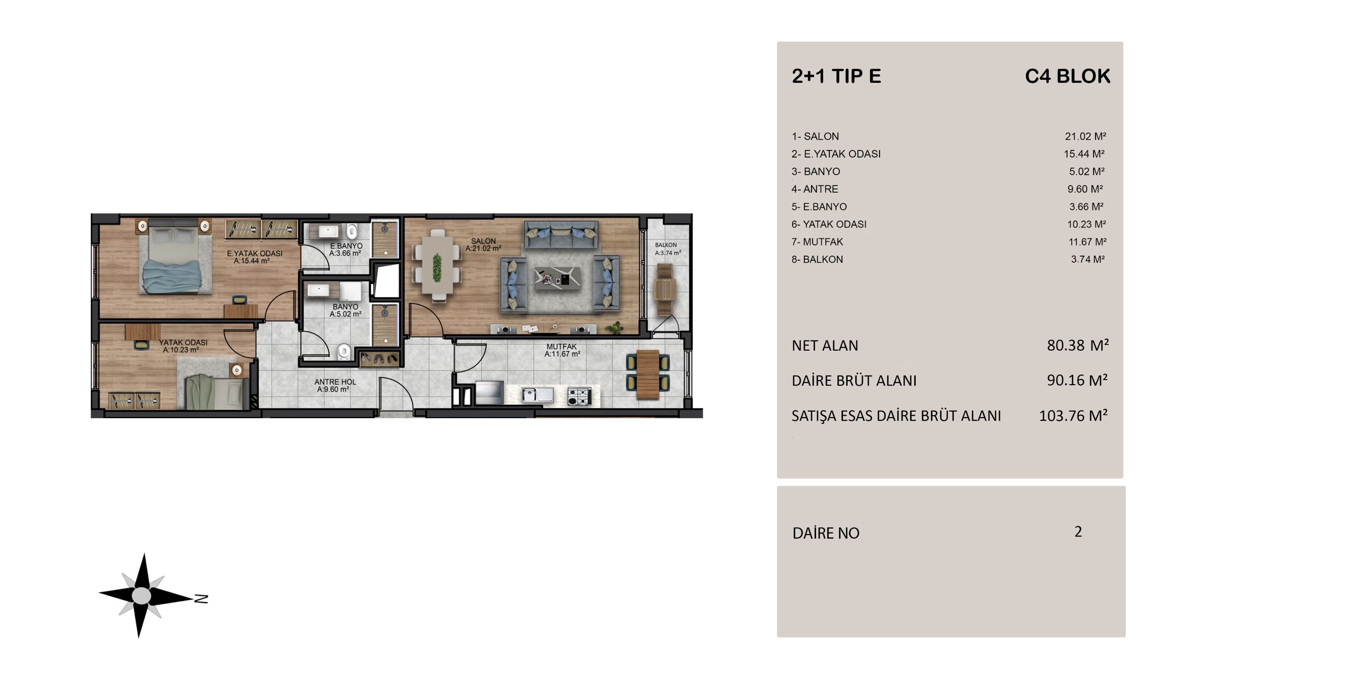 Kırlangıç Evleri - Beylikdüzü - 2 Bedroom Apartment