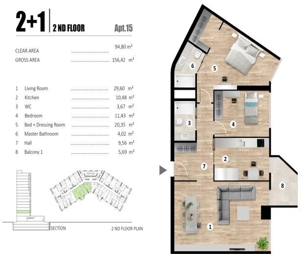 Lania Residence: Luxury 2+1 Apartment in Mahmutbey - Suitable for Citizenship