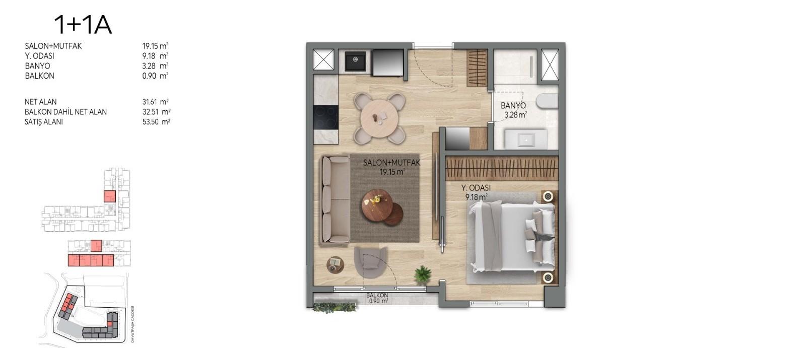 Luxera Topkapı: 2x 1+1 Apartments for Sale - Suitable for Citizenship