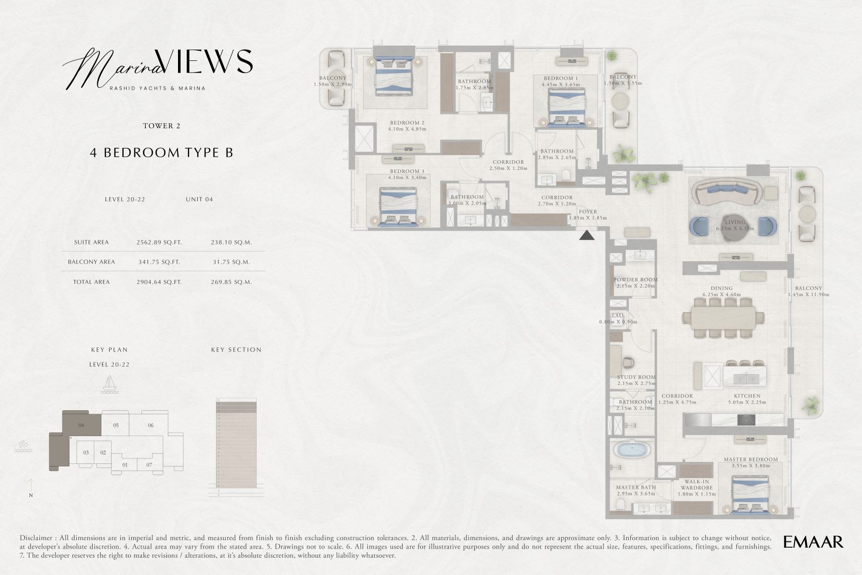 Marina Vıews -4 Odalı + Çalışma Odalı Daire