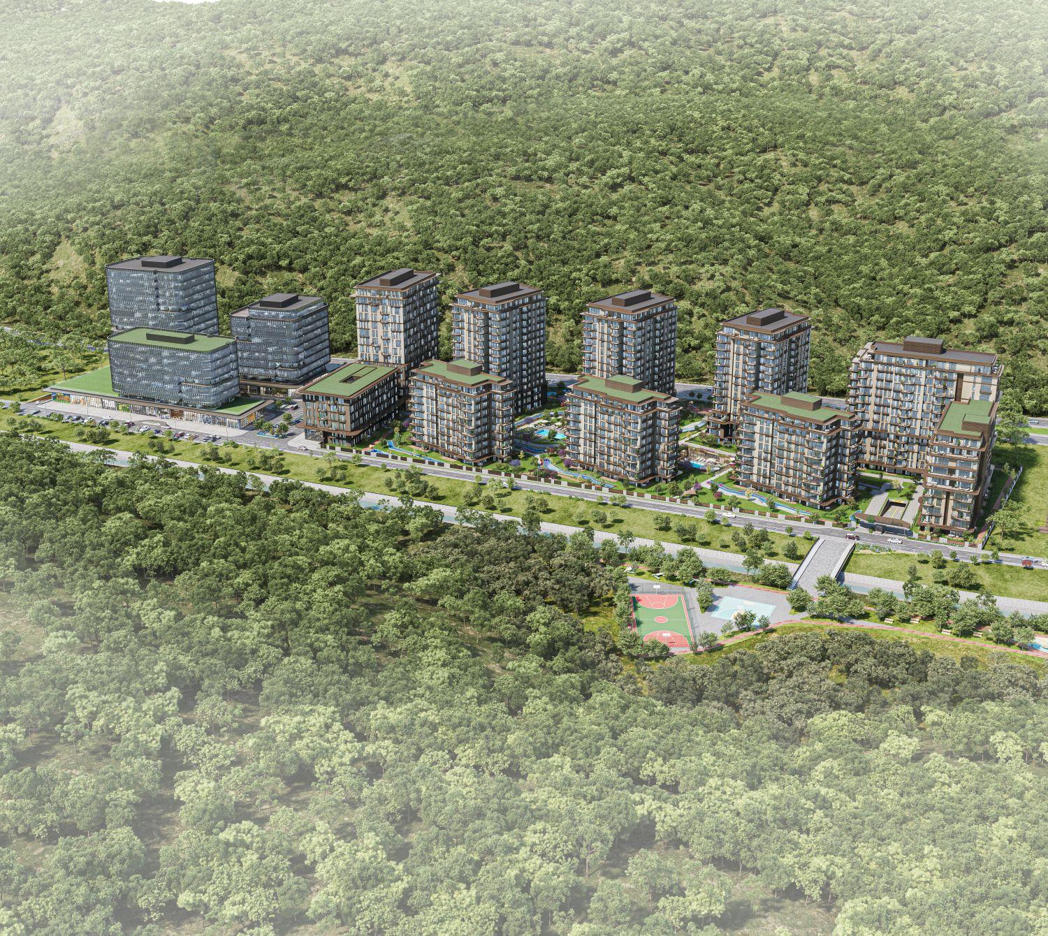 Luxury 1+1 Apartment with Belgrade Forest View in Maslak Koru Project - Eligible for Citizenship