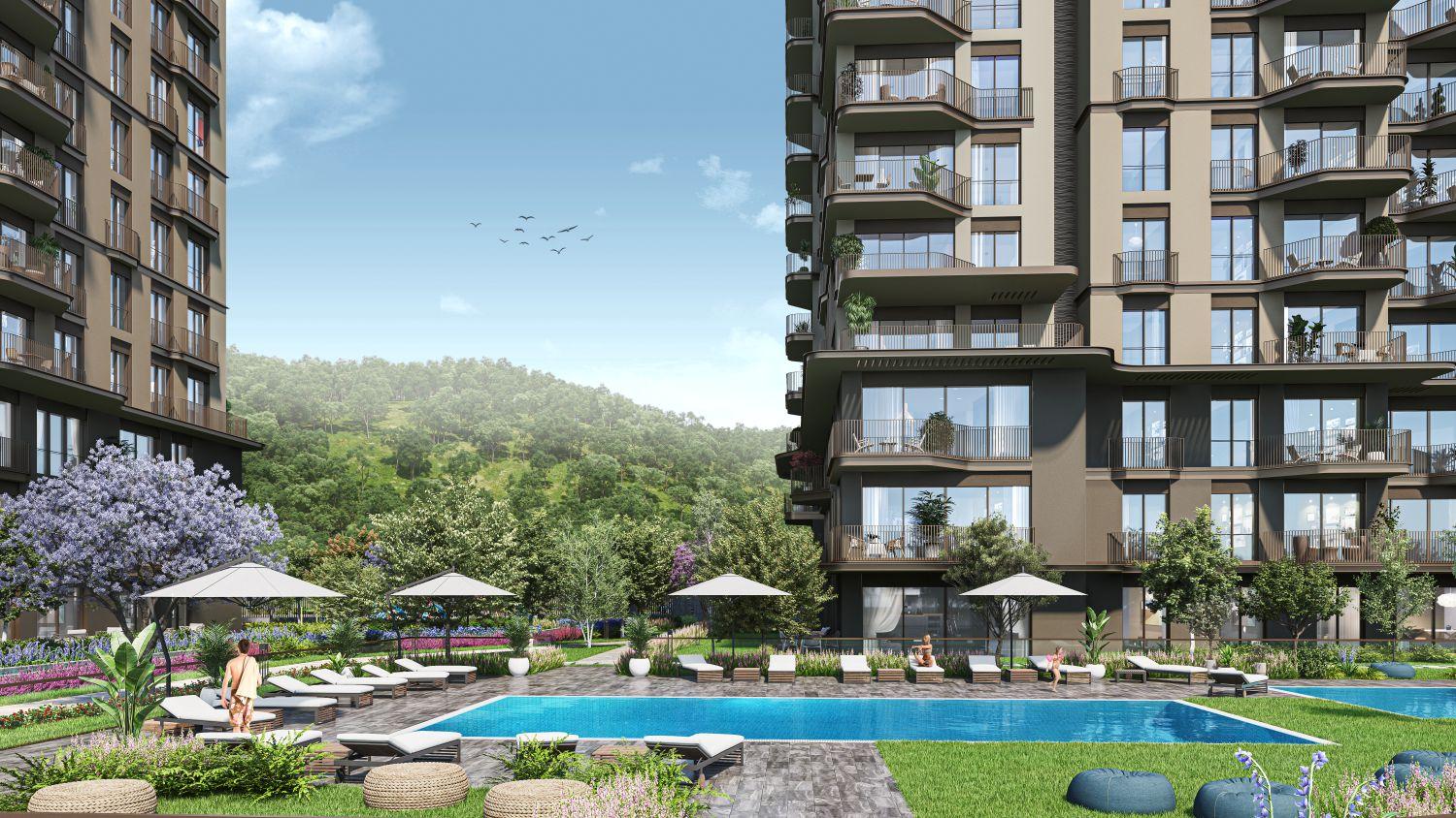 Luxury 1+1 Apartment with Belgrade Forest View in Maslak Koru Project - Eligible for Citizenship