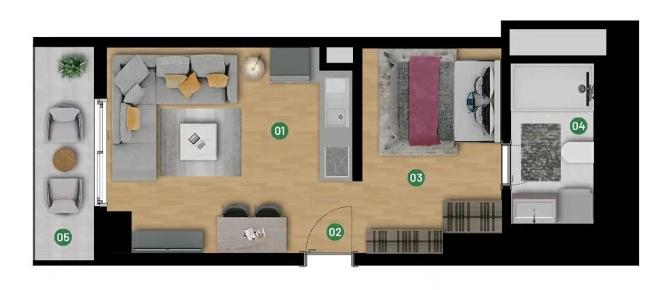 Nuevo proyecto residencial en Maslak – Apartamento de 1 dormitorio – Alto potencial de rentabilidad por alquiler
