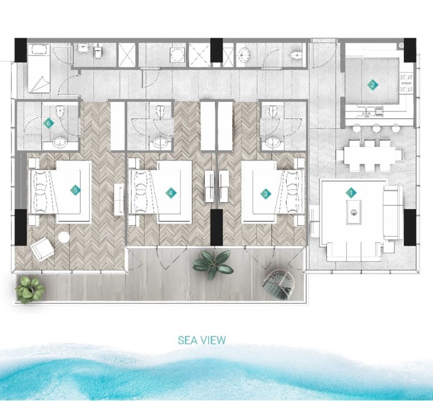 MOONSTONE -3 Bedroom Apartment