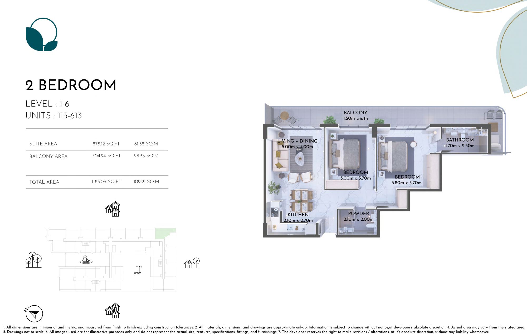 Olivia Residence - 2 Bedroom Apartment
