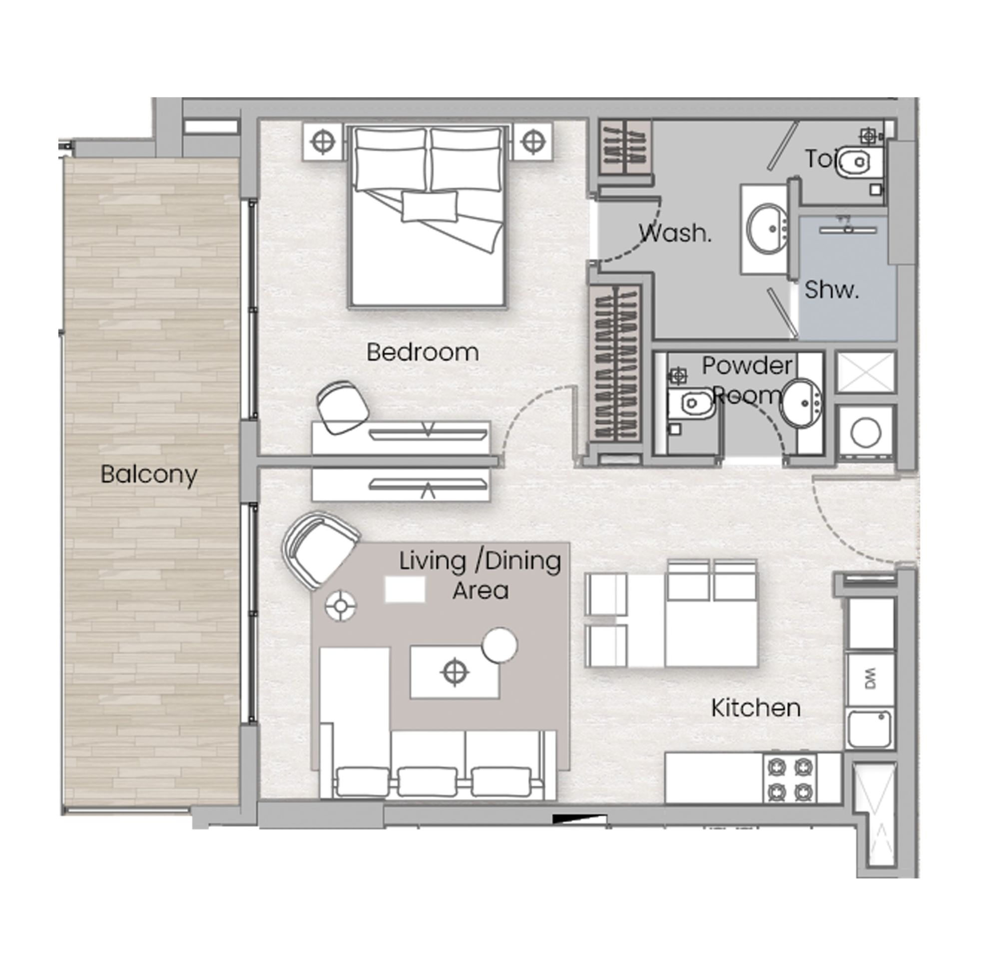 One Beverly - 1 Bedroom Apartment