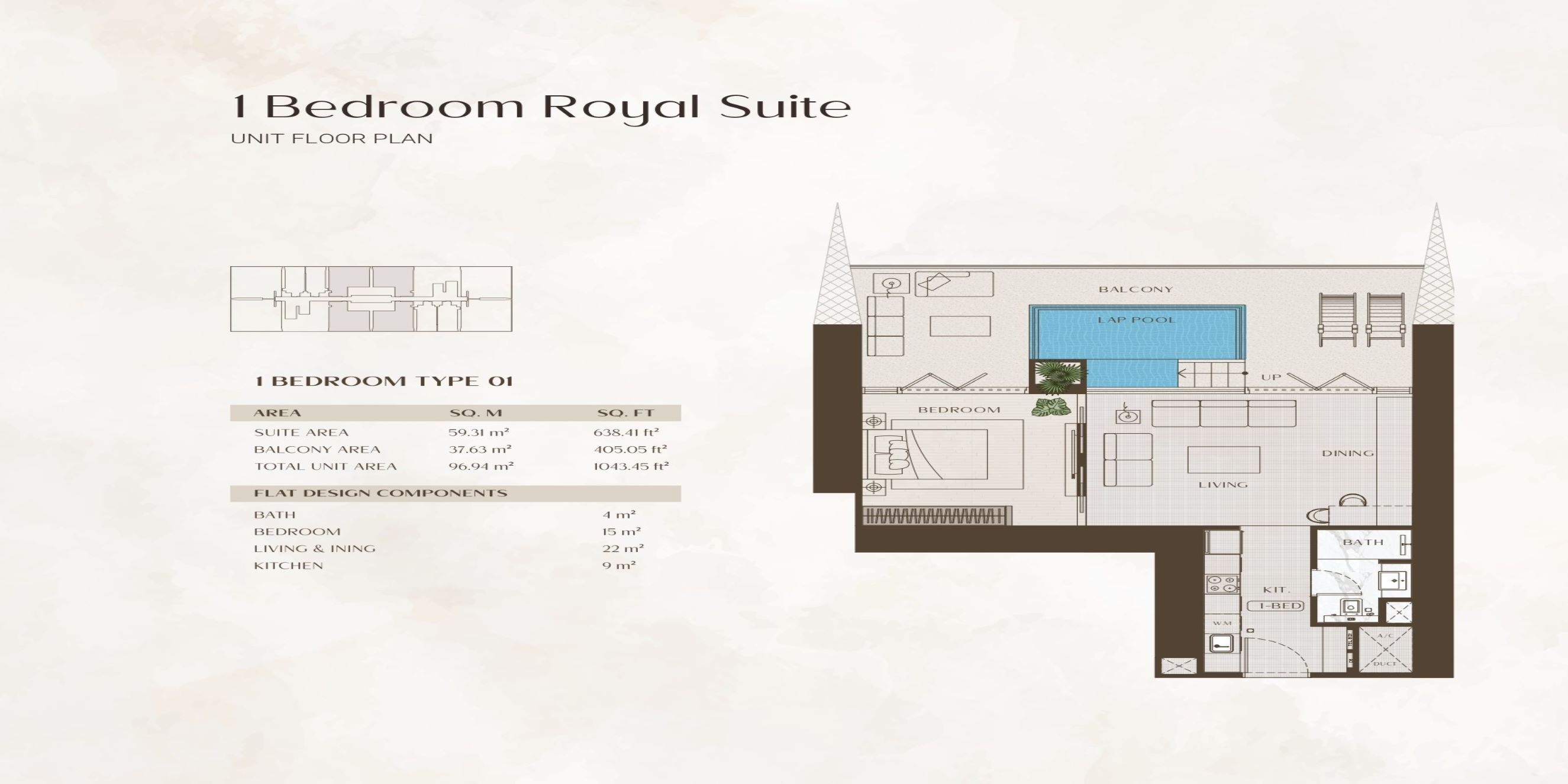 One BY BINGHATTI - 1 Bedroom Royal Suite - Pool