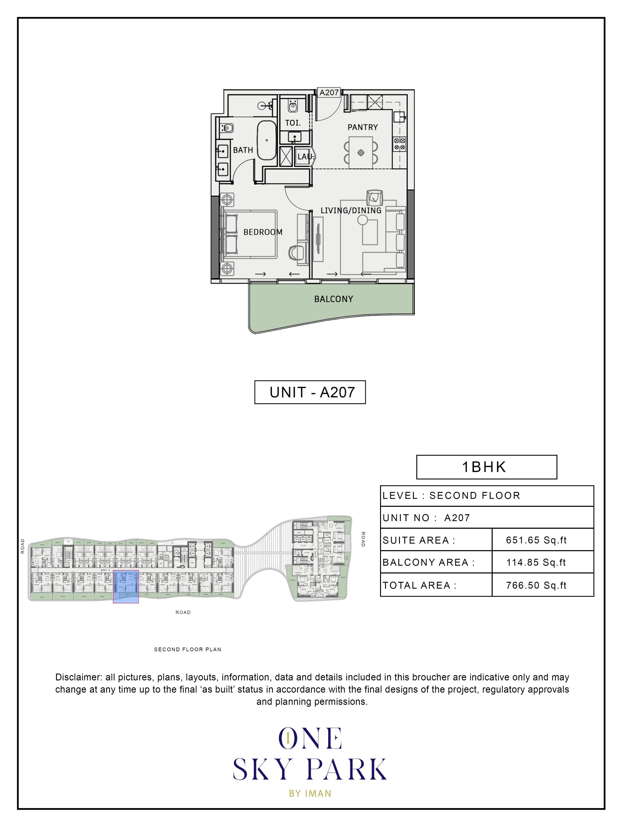 ONE SKY PARK -  1 Bedroom Apartment